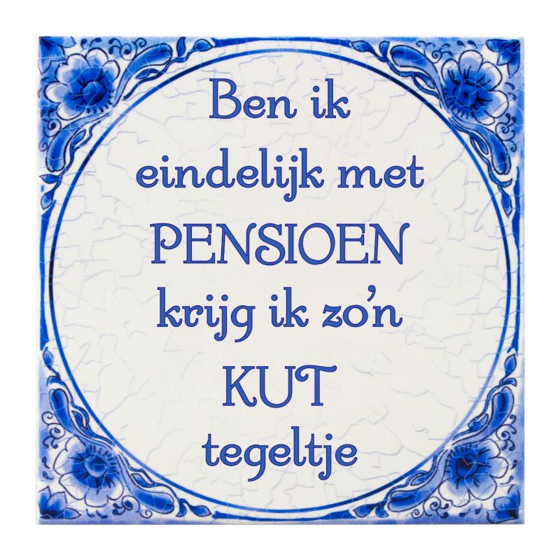 Tegel delfts blauw - Pensioen kut | Paperdreams