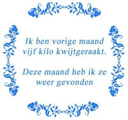 Tekst tegel Deze maand... / Delfts Blauw | Artbizniz