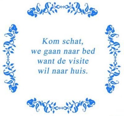 Tekst tegel Kom schat we ... / Delfts Blauw | Artbizniz