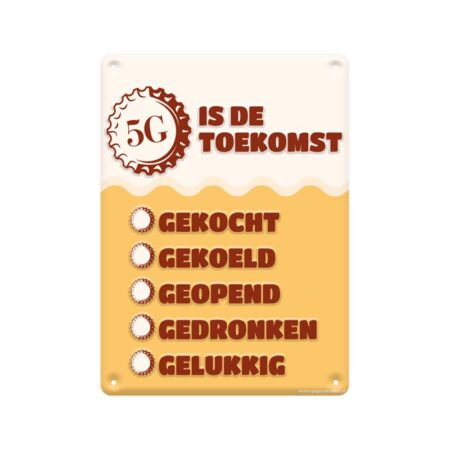 Tekstbord metaal - 5G is de toekomst | Paperdreams