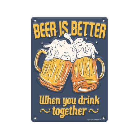 Tekstbord metaal - Beer is better | Paperdreams