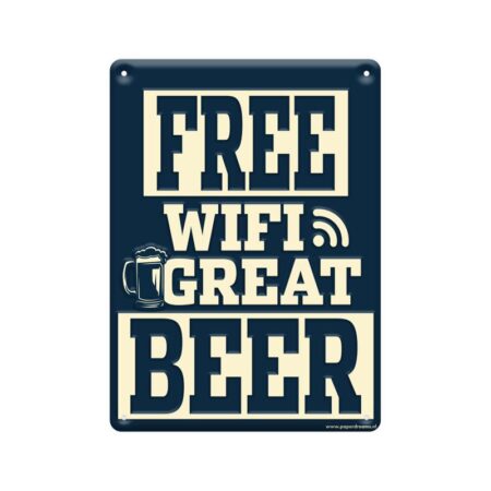 Tekstbord metaal - Free wifi | Paperdreams