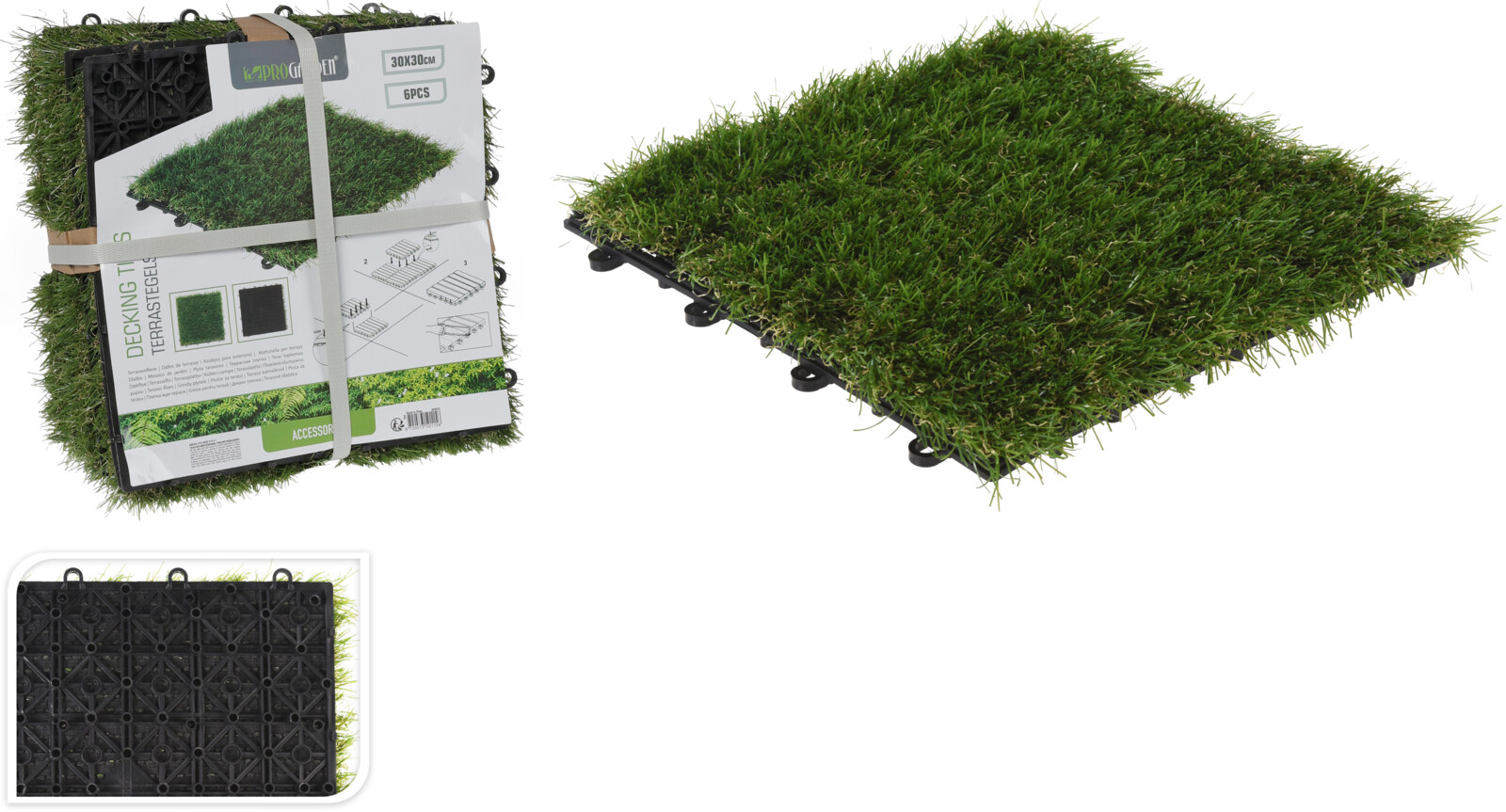 Terrastegels gras set a 6 30x30cm | Pro Garden