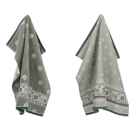 Thee- en keukendoek Belle Fleur dk green | Bunzlau Castle