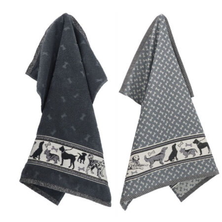 Thee- en keukendoek Dogs Anthracite | Bunzlau Castle