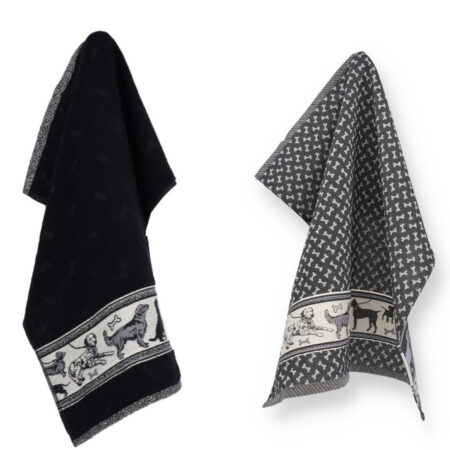Thee- en keukendoek Dogs Black | Bunzlau Castle