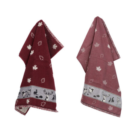 Thee- en keukendoek Forest Animals Burgundy | Bunzlau Castle