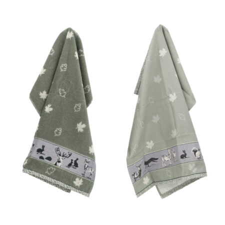 Thee- en keukendoek Forest Animals Green | Bunzlau Castle