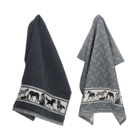Thee- en keukendoek Horse Anthracire | Bunzlau Castle