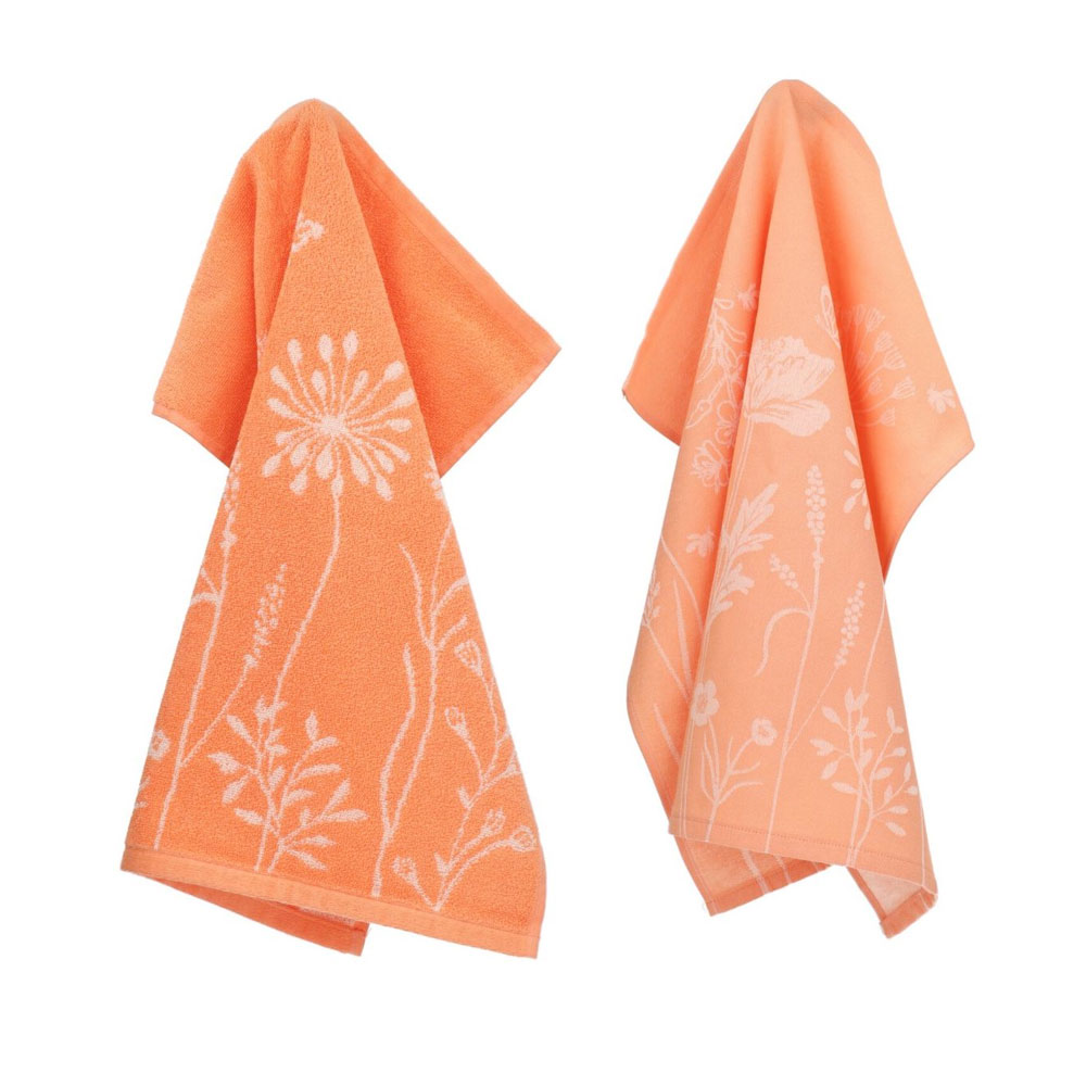 Thee- en keukendoek Wild Flowers Orange | Bunzlau Castle