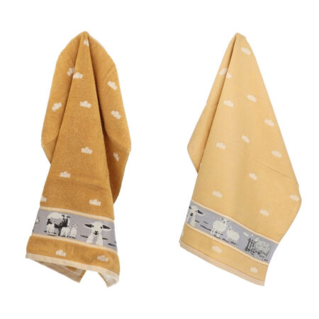 Thee- en keukendoek schaap Yellow | Bunzlau Castle