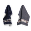 Thee- en keukendoek set met kippen dark Blue | Bunzlau Castle