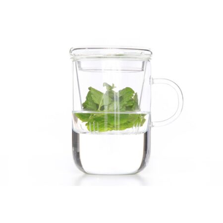 Theeglas met filter Ø 8cm h=12cm | Merkloos