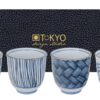 Theekopset Blauw/Wit - Tokyo Design Studio - 4-delig - 8 x 7.9 cm | Tokyo Design Studio