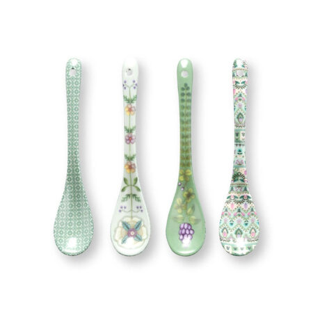 Theelepels set 4 Lily & Lotus Light Green 13cm | PiP Studio