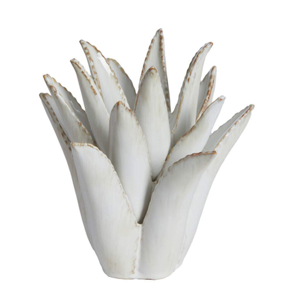Theelicht Cactus keramiek creme m | Light & Living
