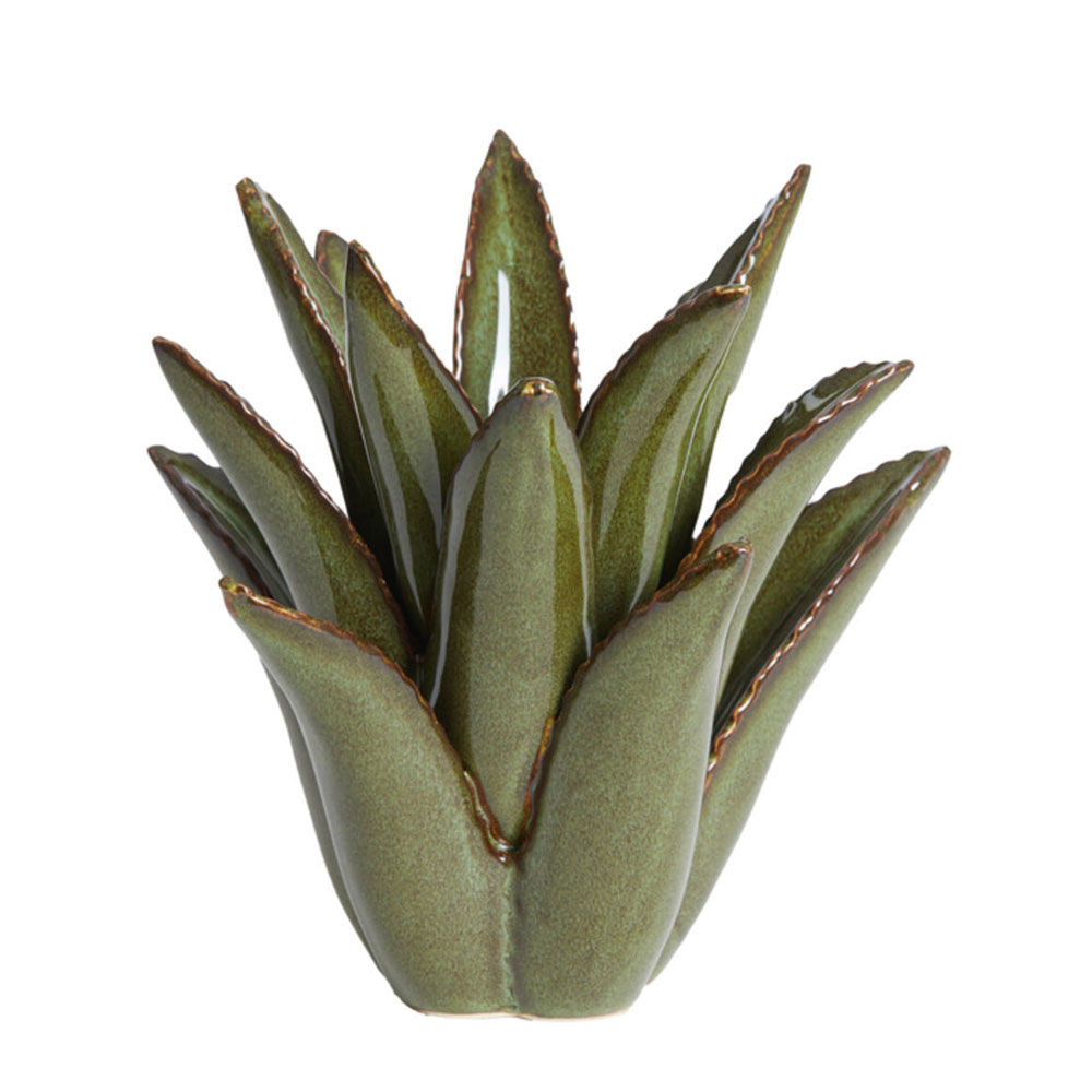 Theelicht Cactus keramiek donker groen L |