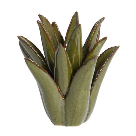 Theelicht Cactus keramiek donker groen M | Light & Living