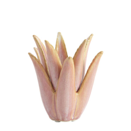 Theelicht Cactus keramiek koraal M | Light & Living