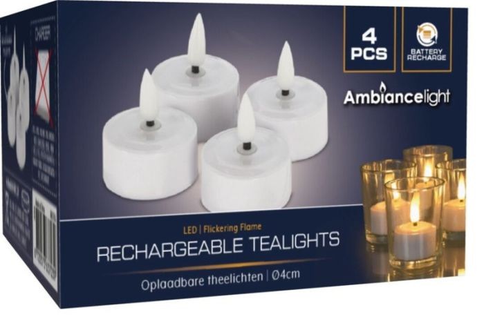Theelicht Met Led Set 4 stuks |