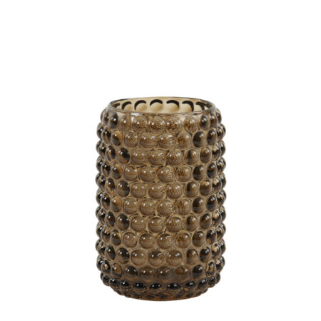 Theelicht Palet glas dk bruin L |