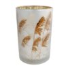 Theelicht Straw L grijs glas |