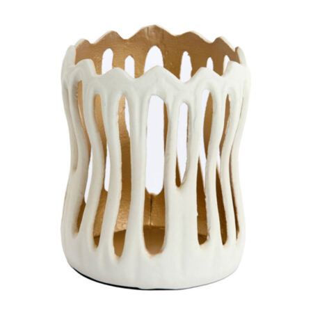 Theelicht Tivoli creme + goud L | Light & Living