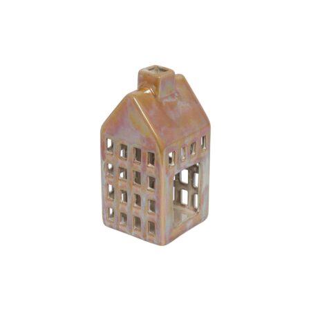 Theelicht huis M geel/oranje 7