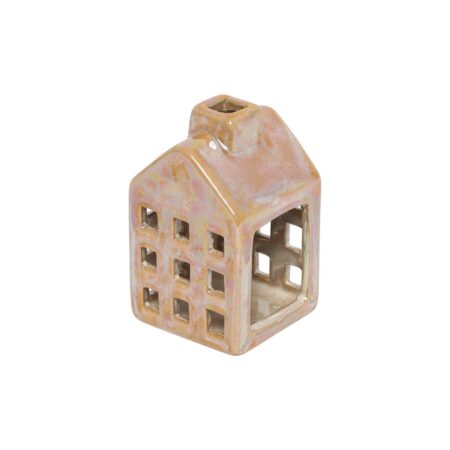 Theelicht huis S geel 6x6x10cm | Countryfield