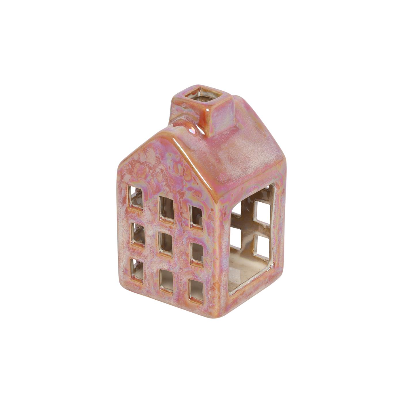 Theelicht huis S rood 6x6x10cm | Countryfield