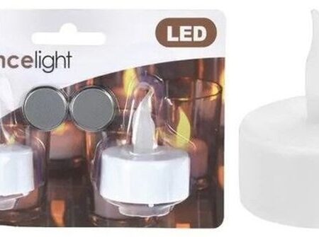 Theelicht met LED set 2 stuks |