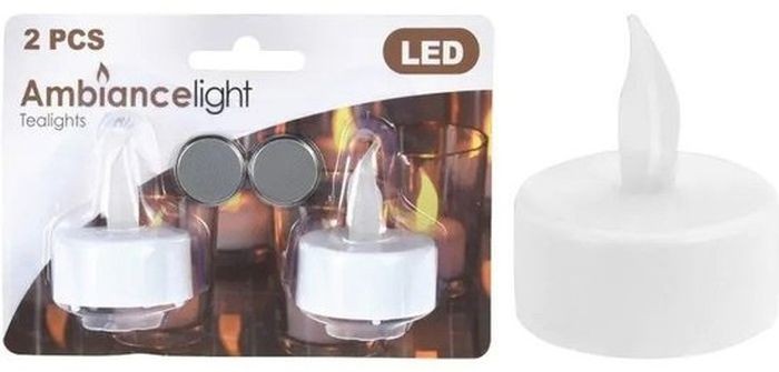Theelicht met LED set 2 stuks |