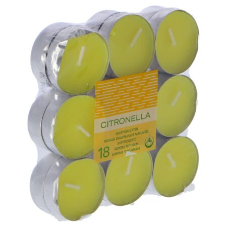 Theelichten citronella 4 uur 18 stuks! |
