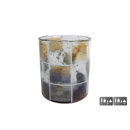 Theelichthouder Blocks glas 11x11x13cm | CosyDecor