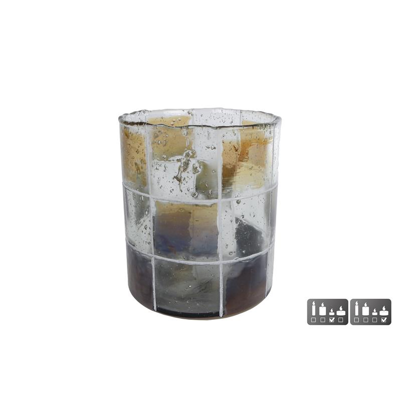 Theelichthouder Blocks glas 11x11x13cm | CosyDecor