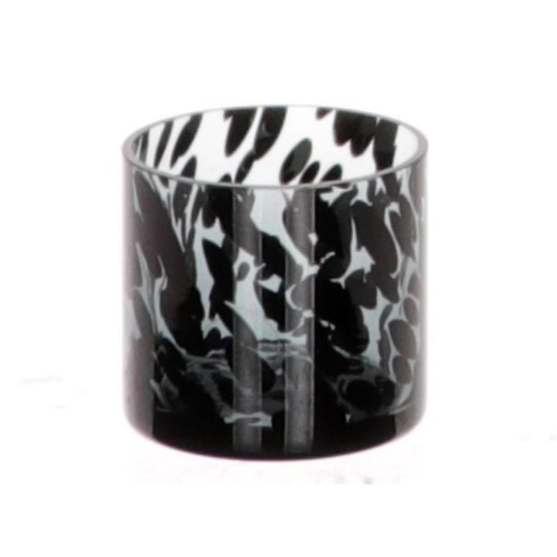 Theelichthouder Panterglas Ø8xh8cm grijs | HBX natural living