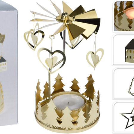 Theelichthouder carrousel goud | Home & Styling