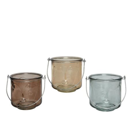 Theelichthouder gezicht glas H11.6cm | Decoris