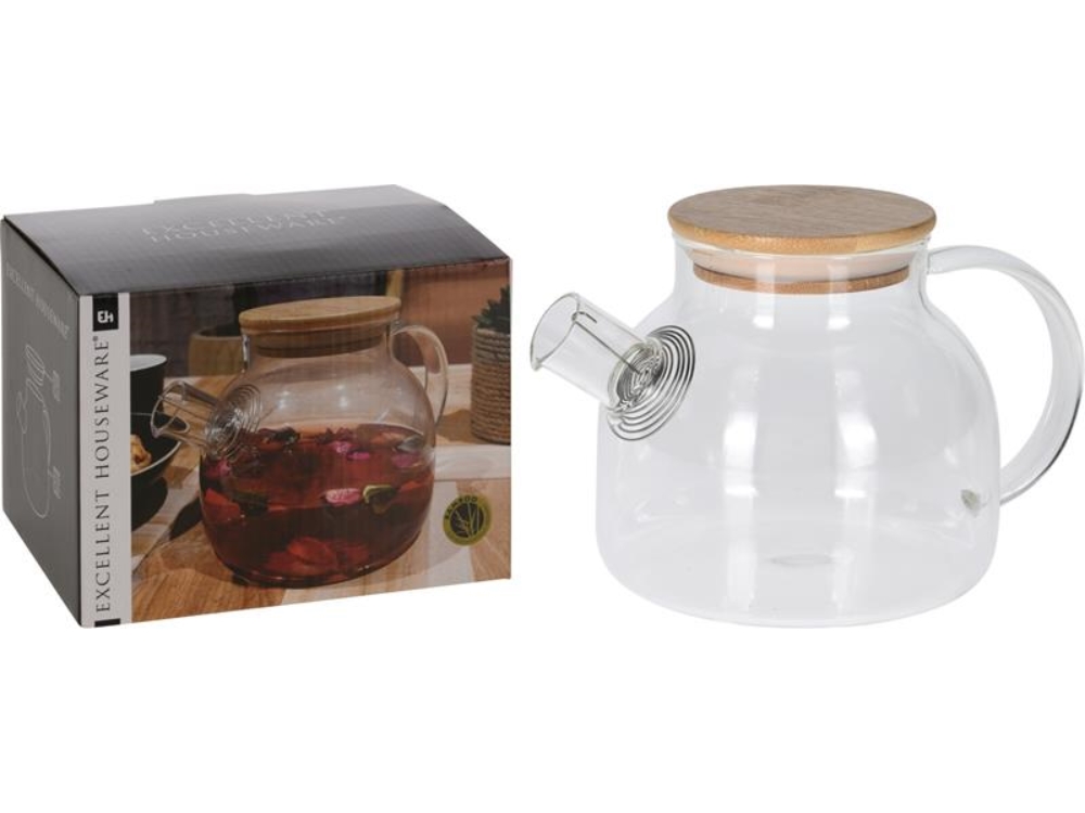 Theepot Borosilcaat Glas 1000ml | Excellent Houseware