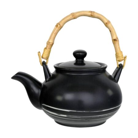 Theepot Zwart/Wit - Black Maru - 500ml 17x14x11cm | Geen Merk