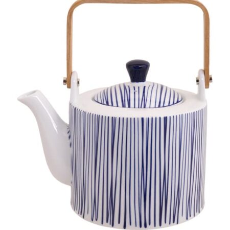 Theepot met Blauwe Lijnen - Tokyo Design Studio Nippon Blue - 1400ml 14x15cm | Tokyo Design Studio