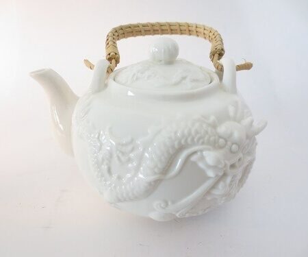 Theepot wit met draak | Dragon Euro Trade