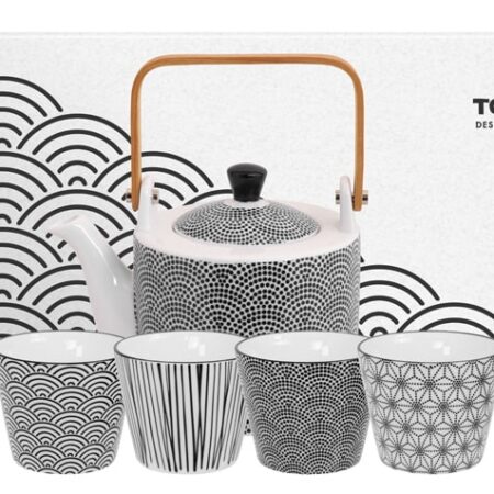 Theeset Nippon Black - Tokyo Design Studio - 0.8lt met 4 bekers | Tokyo Design Studio