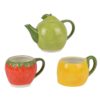 Theeset fruit dolomiet H24cm 3-delig | Decoris