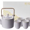 Theeset met Kopjes Wit/Goud - Tokyo Design Studio Nippon White - 5-Delig 800ml | Tokyo Design Studio
