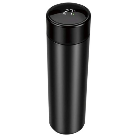 Thermosfles Rvs Zwart 450 Ml Met Thermometer En Theefilter |