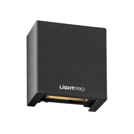 Tiga LED Wandlamp - 4 Watt - 67 Lumen - 3000K warm wit - 12V - IP67 Waterdicht - Kubus - Downlight - Zwart | Lightpro