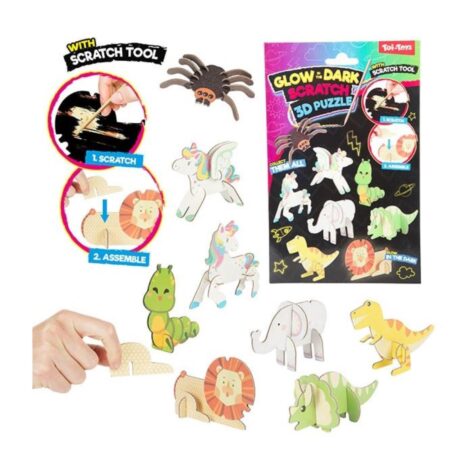Toi Toys 3D krasfolie puzzel Dier glow | Toi-Toys
