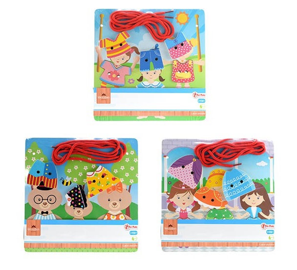 Toi Toys Kleertjes rijgen hout | Toi-Toys
