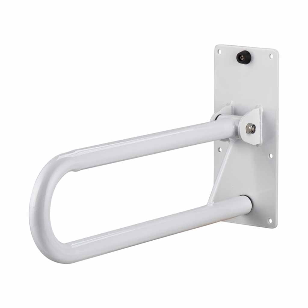 Toiletbeugel opklapbaar | Lengte: 56 cm | Kleur: Wit | Toiletsteun | Max. belasting 136 kg | Afmeting achterplaat: 30 x 12